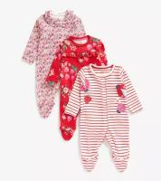 Комплект из трех комбинезонов с длинным рукавом Mothercare 80 для малышей