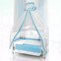 Комплект постельного белья Beatrice Bambini Unico Punto Di Giraffa (125х65) - bianco& blu