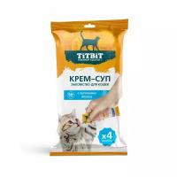 Лакомство для кошек TiTBiT Крем-суп с кусочками лосося, 10г х 4 шт