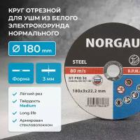 Диск отрезной по металлу 180 х 3 мм, диаметр 22,2 NORGAU Industrial для болгарки/УШМ