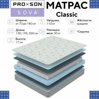 Двуспальный матрас 160х200 SOVA Classic ортопедический эффект мягкий с независимым пружинным блоком