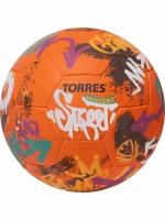 Мяч футб. TORRES Winter Street, F023285, р.5, 32 пан, рез, 4 подкл. слоя, руч. сшив, оранж-мультик
