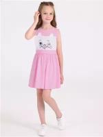 Платье для девочки летнее нарядное сарафан хлопок 100% Апрель 1ДПБ4058001/825/2502/*/2617/*/*/* розовый,белый 62-122