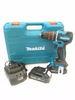 Шуруповерт дрель Makita бесщеточная, аккумуляторная, 24V, металлический патрон, с кейсом и набором инструментов