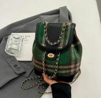 Маленький стильный рюкзак женский 2432-YM зеленый