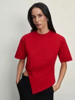 Zarina Асимметричная футболка, цвет Красный, размер XS (RU 42), 4123552452-270
