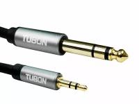 Кабель TUBON Стерео 6.3 мм jack (M) - 3.5 мм mini jack (M) OD6.0 ПВХ JMJ002 5м