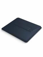 Uniq для ноутбуков 14" чехол Oslo V.2 PU leather Magnetic Laptop sleeve/foldable stand Navy Blue