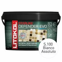 Затирка Litokol Defender Evo, 1 кг, S.100 bianco assoluto