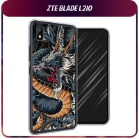 Силиконовый чехол на ZTE Blade L210 / ЗТЕ Блэйд Л210 "Japanese Dragon"