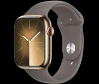 Apple Умные часы Apple Watch Series 9, 45 мм, Clay Sport Band, Gold Stainless Steel, Size S/M (MRPK3)