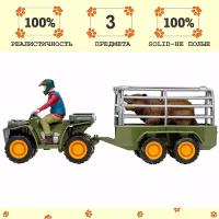 Набор фигурок серии "На ферме": Перевозка животных (машинка игрушка, фермер, медведь)