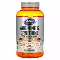 Now Foods, Sports, Arginine & Ornithine, 500 mg /250 mg, 250 Veg Capsules