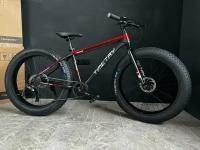 Велосипед фэтбайк Fatbike Richiesto TT089/9s 26" Алюминиевая рама 17" Спортивный Вездеход, черно-красный модель 2024