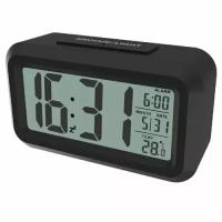 Часы с термометром Ritmix CAT-100, черный