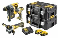 Набор аккумуляторный DEWALT: перфоратор DCH273 + ударный шуруповерт DCF887 + УШМ DCG405, с 2 АКБ 5 Ач и ЗУ, в двух кейсах TSTAK, DCK305P2T