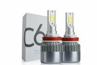 Светодиодные лампы "C6" LED цоколь H8/Н9/Н11/Н16 5500k 36w (2шт)