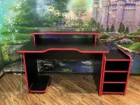 Компьютерный игровой(геймерский) письменный стол ADRENALINE черный/красный 120х75х78 с тумбой с подставкой под монитор