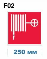 Знаки пожарной безопасности F02 Пожарный кран ГОСТ 12.4.026-2015 250мм 1шт