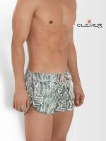 Мужские шорты с принтом цвета хаки Clever Moda WIZARD ATLETA SHORT 116210 M (46)