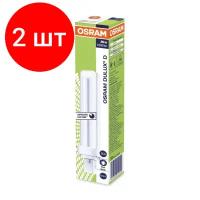 Комплект 2 штук, Лампа люминесцентная КЛЛ неинтегрированная OSRAM CFL DULUX D 26W/840 G24D-3