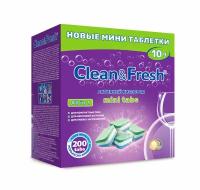 Clean & Fresh Таблетки для посудомоечной машины All in 1мини 200шт