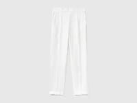 Льняные брюки с подворотами United Colors of Benetton для женщин 24P-4AGH558X5-101-XL