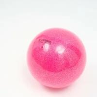 Мяч для художественной гимнастики 19 см, розовый с блестками