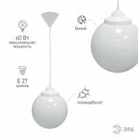ЭРА НСБ 02-60-251 ЭРА Светильник садово-парковый шар опал подвес шнур D250mm Е27 (6/48)