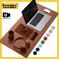 Коврик для мышки большой BOOZO Desk mate s, кожаный коврик для мыши, коврик для мышки компьютерный, коричневый