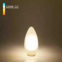 Филаментная светодиодная лампа "Свеча" 9W 4200K E14 Elektrostandard (C35 белый матовый) (BLE1427)