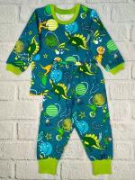 Пижама ПАНДА дети, размер 116, зеленый, синий
