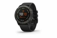 Умные часы Garmin Fenix 6X Pro Solar титановый DLC Wi-Fi NFC, серый/черный