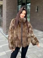 Куртка женская из меха куницы Sibilla Furs, коричневый 44-46