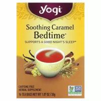 Yogi Tea, Bedtime, успокаивающая карамель, без кофеина, 16 чайных пакетиков, 30 г (1,07 унций)