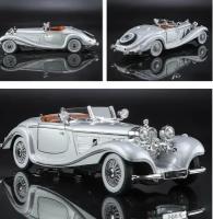 Коллекционная масштабная ретро модель Mercedes-Benz 500 K Spezial Roadster 1936 1:24 (металл, свет, звук)