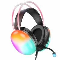 Игровые наушники проводные HOCO W109 PLUS, RGB, черный