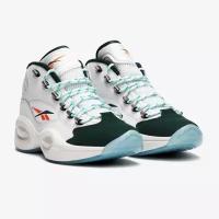 Кроссовки Reebok Question Mid ftwr white/forest green/orange flare, белый-зеленый 9 US