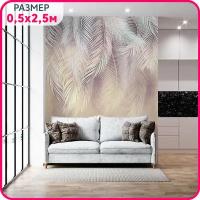 Фотообои на стену флизелиновые "Пальмовый бриз №3" с рисунком листья в гостиную, спальню и кухню 50x250 см