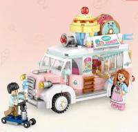 Конструктор LOZ mini Фургон со сладостями 582 детали NO. 1738 Sweet Van Creative Series