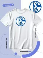 Футболка SMAIL-P логотип шальке 04 гельзенкирхен германия, размер 4XL, белый