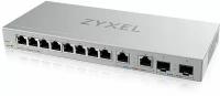 Мультигигабитный Smart L2 коммутатор Zyxel XGS1210-12, 8xGE, 2x1/2,5GE, 2xSFP+, настольный, бесшумный