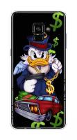 Силиконовый чехол на Samsung Galaxy A8 Plus 2018 / Самсунг Галакси A8 Плюс "Scrooge McDuck with a Gold Chain", прозрачный