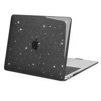 Чехол для Macbook Air 13 2020-2018 A1932, A2179, A2337 M1, черный с блестками