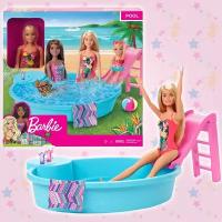 Кукла Барби и бассейн c горкой Barbie