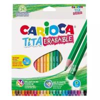 Carioca набор цветных карандашей Tita Erasable 24 цвета (42938/24)