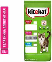 Сухой корм для кошек Kitekat Телятинка Аппетитная, 15 кг