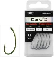 Крючки Mikado Carp Fine Line с покрытием никель + тефлон - 12003 № 2 (с ушком) ( 10 шт.) AMC-12003-2