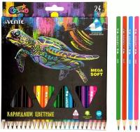Карандаши цветные мягкие детские для рисования изо 24 цвета