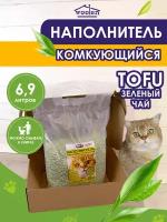 Наполнитель соевый для кошачьего туалета комкующийся Зелёный чай 3 кг